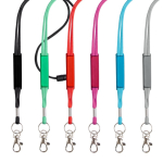 Lanyard tubulaire en polyester avec mousqueton et sécurité vue plusieurs couleurs
