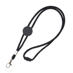 Lanyard tubulaire réglable en polyester avec mousqueton 3 cm couleur noir vue 11