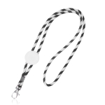 Lanyard tubulaire en polyester avec rayures multicolores couleur noir vue 11