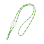 Lanyard tubulaire en polyester avec rayures multicolores couleur vert clair