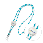 Lanyard tubulaire en polyester avec rayures multicolores vue détaillée 4