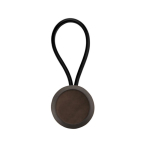 Porte-clés de forme ovale avec corde et papier inséré sur une face couleur noir vue 11