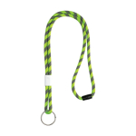 Cordon d'attache tubulaire rayé en terylene avec réglage et passant couleur vert fluorescent