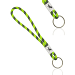 Porte-clés de type lanyard en terlenka ajustable avec anneau en métal vue du logo imprimé