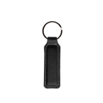 Porte-clés en cuir synthétique premium coloré avec anneau en métal couleur noir vue 11