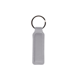 Porte-clés en cuir synthétique premium coloré avec anneau en métal couleur gris clair