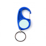 Porte-clés double face avec mousqueton et attache pour toute occasion couleur bleu roi