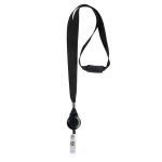 Lanyard en polyester avec porte-badge extensible et bloqueur couleur noir vue 11
