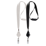 Lanyard en polyester avec porte-badge extensible et bloqueur vue plusieurs couleurs
