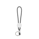 Porte-clés avec ajustement en métal et plastique avec anneau couleur noir vue avec impression