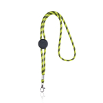 Lanyard tubulaire rayé durable en RPET avec mousqueton 3 cm couleur vert clair