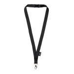 Lanyard en RPET avec sécurité et mousqueton en métal 3 cm couleur noir vue 11