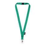 Lanyard en RPET avec sécurité et mousqueton en métal 3 cm couleur vert