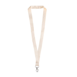 Lanyard classique en coton bio naturel 2 cm couleur beige vue avec impression