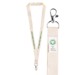 Lanyard classique en coton bio naturel 2 cm