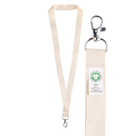 Lanyard classique en coton bio naturel 2 cm