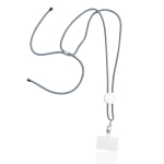Cordon en RPET pour téléphone portable avec pièce réglable couleur gris clair