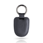 Porte-clés en cuir recyclé de haute qualité avec anneau en boucle couleur noir vue 11
