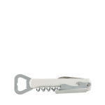 Tire-bouchon personnalisé avec décapsuleur couleur blanc vue avec impression