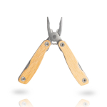 Outil multifonctionnel en acier et en bois de bambou couleur marron clair