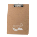 Porte-bloc en bois avec clip en métal pour feuilles A4 couleur marron clair
