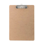 Porte-bloc en bois avec clip en métal pour feuilles A4 couleur marron clair vue avec impression