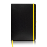 Carnet avec couverture en carton et ruban coloré A5 feuilles lisses couleur jaune