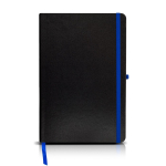 Carnet avec couverture en carton et ruban coloré A5 feuilles lisses couleur bleu roi