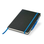 Carnet avec couverture en carton et ruban coloré A5 feuilles lisses couleur bleu roi