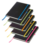 Carnet avec couverture en carton et ruban coloré A5 feuilles lisses vue plusieurs couleurs