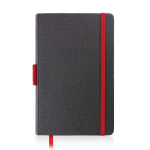 Carnet en cuir synthétique avec détails colorés A5 pages à lignes couleur rouge
