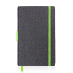 Carnet en cuir synthétique avec détails colorés A5 pages à lignes couleur vert clair