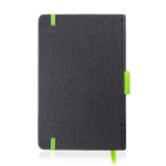 Carnet en cuir synthétique avec détails colorés A5 pages à lignes couleur vert clair