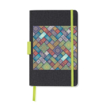 Carnet en cuir synthétique avec détails colorés A5 pages à lignes couleur vert clair