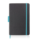 Carnet en cuir synthétique avec détails colorés A5 pages à lignes couleur bleu ciel