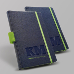 Carnet en cuir synthétique avec détails colorés A5 pages à lignes