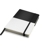 Carnet cuir synthétique bicolore avec marque-page A5 feuilles lisses couleur noir