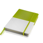 Carnet cuir synthétique bicolore avec marque-page A5 feuilles lisses couleur vert clair