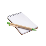 Bloc-notes en carton avec anneaux et stylo A6 pages lisses