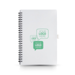 Carnet avec spirales et porte-stylo A5 feuilles lignées vue plusieurs couleurs