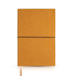 Carnet en cuir recyclé avec élastique A5 feuilles à pointillés couleur marron clair