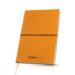 Carnet en cuir recyclé avec élastique A5 feuilles à pointillés vue plusieurs couleurs