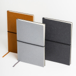 Carnet en cuir recyclé avec élastique A5 feuilles à pointillés Vue 1