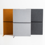 Carnet en cuir recyclé avec élastique A5 feuilles à pointillés vue 2