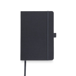 Carnet en RPET avec ruban et support pour stylo A5 pages lisses couleur noir vue 11