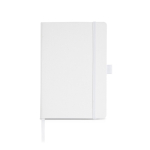 Carnet en RPET avec ruban et support pour stylo A5 pages lisses couleur blanc