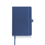 Carnet en RPET avec ruban et support pour stylo A5 pages lisses couleur bleu marine