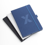 Carnet en RPET avec ruban et support pour stylo A5 pages lisses vue détaillée 2
