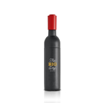 Tire-bouchon en plastique en forme de bouteille avec aimant intégré couleur noir vue avec impression