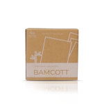 Set de 4 sous-verres en bambou avec un sac en coton inclus vue en boîte